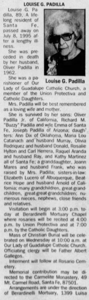 Louise Padilla Obituary